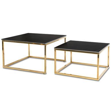 Комплект журнальних столів MEBEL ELITE TENOR Marmur 70*70 см Чорний