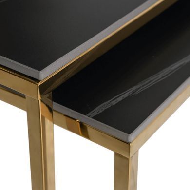 Комплект журнальних столів MEBEL ELITE TENOR Marmur 70*70 см Чорний