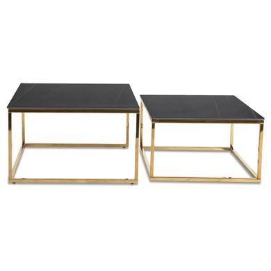 Комплект журнальних столів MEBEL ELITE TENOR Marmur 70*70 см Чорний