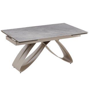 Стол раскладной MEBEL ELITE LUIGI 160-240х91 см Серый/Кремовый
