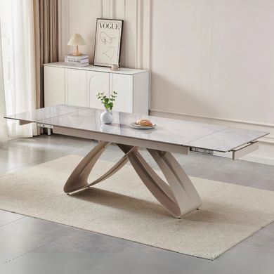 Стіл розкладний MEBEL ELITE LUIGI 160-240 х91 см Сірий/Кремовий
