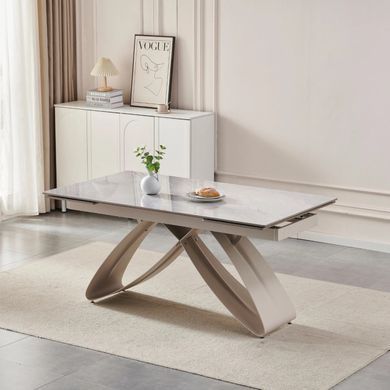 Стіл розкладний MEBEL ELITE LUIGI 160-240 х91 см Сірий/Кремовий