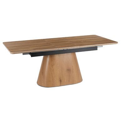Раскладной обеденный стол MEBEL ELITE LIZBONA 160(200)*90 см Marmur Дуб/Дуб