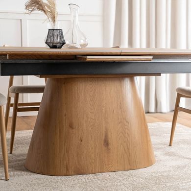 Раскладной обеденный стол MEBEL ELITE LIZBONA 160(200)*90 см Marmur Дуб/Дуб