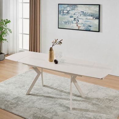 Стол NOREEN CERAMIC 140(200)*80 белый/кашемир