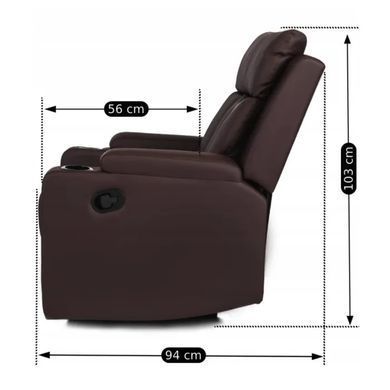 Кресло реклайнер MEBEL ELITE KOBI экокожа: коричневый