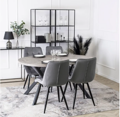 Стіл розкладний круглий MEBEL ELITE LUKAS 100-250х100 см Бетон