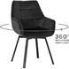 Стул поворотный бархатный MEBEL ELITE LUNA Velvet Черный