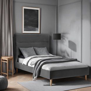 Кровать MEBEL ELITE NICEA Welur 90x200 см Серый