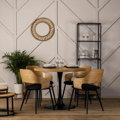 Стул MEBEL ELITE ORBI Дуб Золотой/Черный
