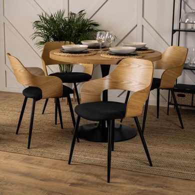 Стул MEBEL ELITE ORBI Дуб Золотой/Черный