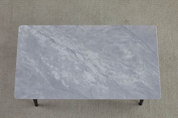 Стіл INTARSIO SABA CERAMIC 130*70 сірий глянець/чорний каркас