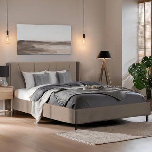 Кровать MEBEL ELITE SEWILLA Welur 160x200 см Бежевый