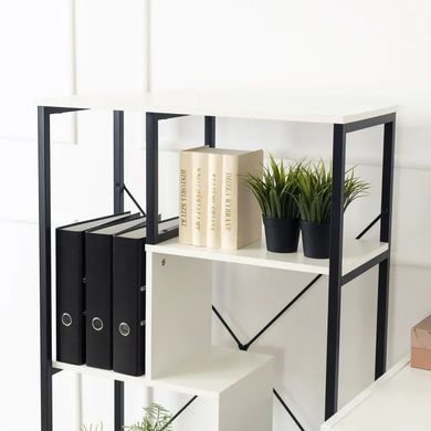 Стелаж MEBEL ELITE TIM білий / чорний