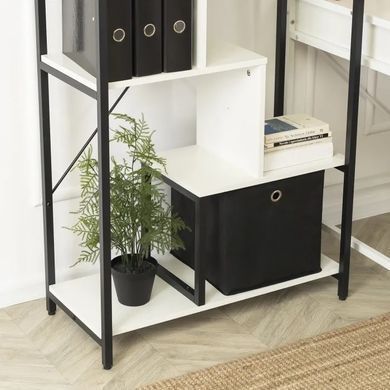 Стелаж MEBEL ELITE TIM білий / чорний