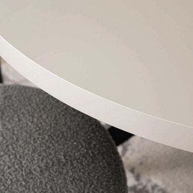 Стіл розкладний круглий MEBEL ELITE LUKAS 100-250х100 см Кашемір/Чорний