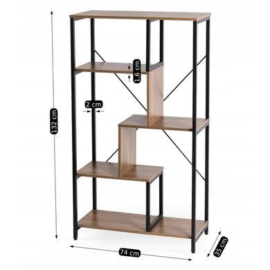 Стелаж MEBEL ELITE TIM горіх / чорний