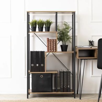 Стелаж MEBEL ELITE TIM горіх / чорний