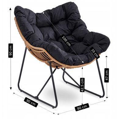 Садове крісло MEBEL ELITE FIN Чорний