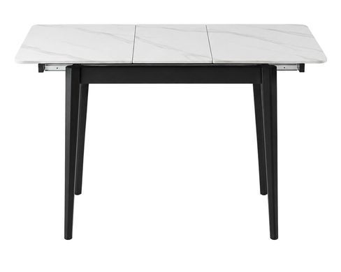 Стіл TALLINN CERAMIC 90(120)*70 білий/чорний каркас