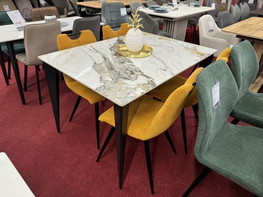Стіл NORMAN CERAMIC 120*90 gold Phoenix глянець/чорний каркас