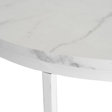 Журнальний стіл MEBEL ELITE BEST Marmur 70*70 см Білий