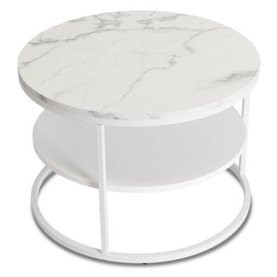 Журнальний стіл MEBEL ELITE BEST Marmur 70*70 см Білий