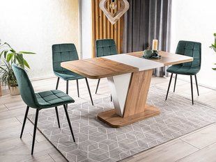 Стол Crocus 120(160)x80 см Дуб Вотан / Белый Мат SIGNAL