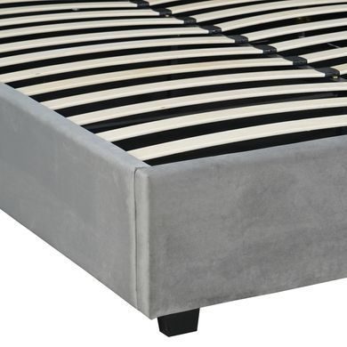 Кровать MEBEL ELITE TINGA Welur 160x200 см Серый