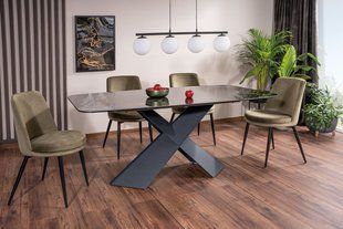 Стол обеденный Avangard Ceramic 180X95 см Черный Мрамор / Черный SIGNAL