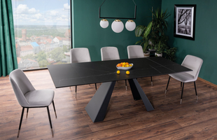 Стол Salvadore Ceramic SAHARA NOIR 160(240)х90 см Черный/Черный Мат SIGNAL
