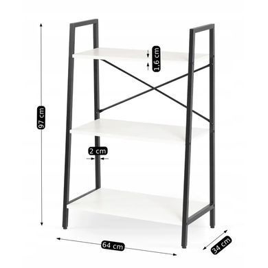 Стелаж MEBEL ELITE VIOR білий / чорний
