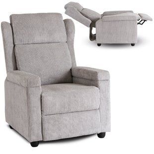 Крісло м'яке розкладне з реклайнером MEBEL ELITE SPENCER Velvet Сірий