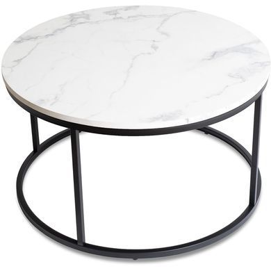 Журнальний столик MEBEL ELITE CONNY MAX 80x80 см Білий мармур