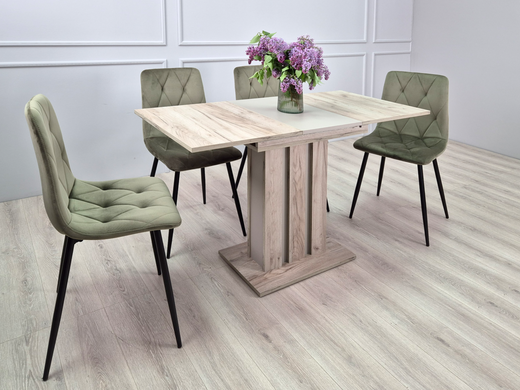 Стол INTARSIO POLAR D/G 100(135)*60 Дуб крафт серый Глиняный серый