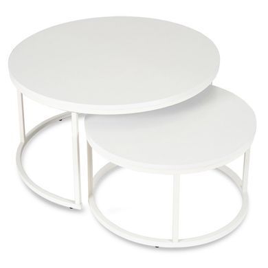 Комплект журнальных столов MEBEL ELITE JACK MAX 2шт 80*80 см Белый