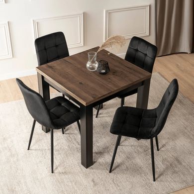 Стіл розкладний MEBEL ELITE MAX 80-160х80 см Горіх/Чорний