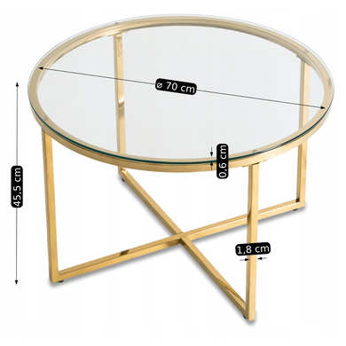 Журнальный стол MEBEL ELITE FLIP 70*70 см Золотой