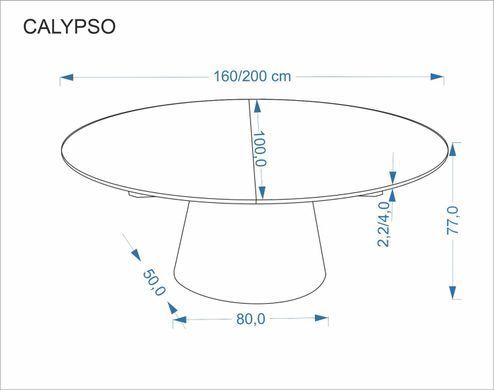 Стол раскладной HALMAR Calypso натуральный 160(200)*100см