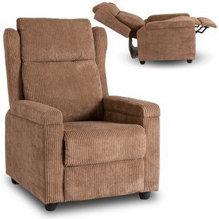 Крісло м'яке розкладне з реклайнером MEBEL ELITE SPENCER Velvet Коричневий