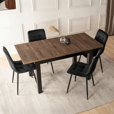 Стіл розкладний MEBEL ELITE SKUBI 120-160х75 см горіх / чорний
