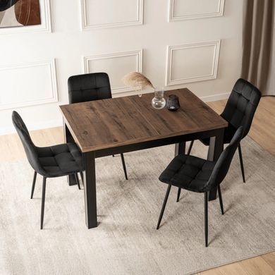 Стіл розкладний MEBEL ELITE SKUBI 120-160х75 см горіх / чорний