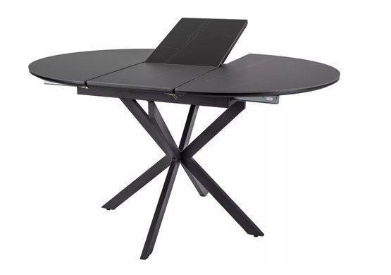 Стіл розкладний Gaston Ceramic 100(135)x100 см Чорний / Чорний SIGNAL
