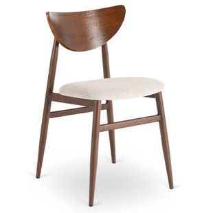 Обеденный стул MEBEL ELITE BRAGA Бежевый/Орех