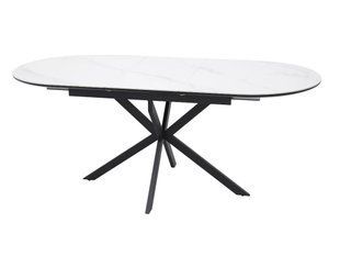 Стіл розкладний Gaston Ceramic 140(180)x80 см Білий / Чорний SIGNAL