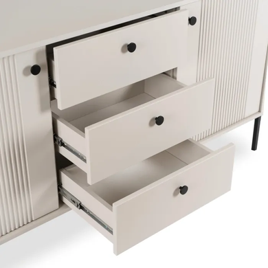 Комод MEBEL ELITE SOFT 2 154 см Кашемир/Черный