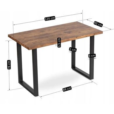 Стіл MEBEL ELITE ALTE 120х65 см дуб рустик / чорний