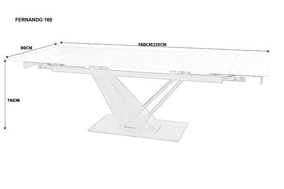 Стіл INTARSIO FERNANDO CERAMIC 160(220)*90 травертин мат/темний горіх