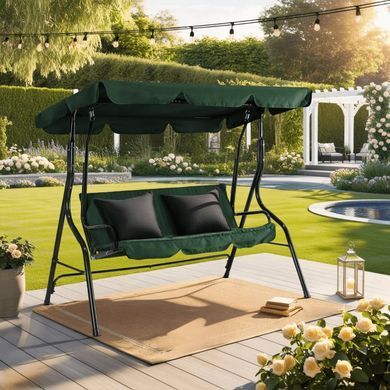 Садова гойдалка MEBEL ELITE RENO 180х110х158 см Зелений