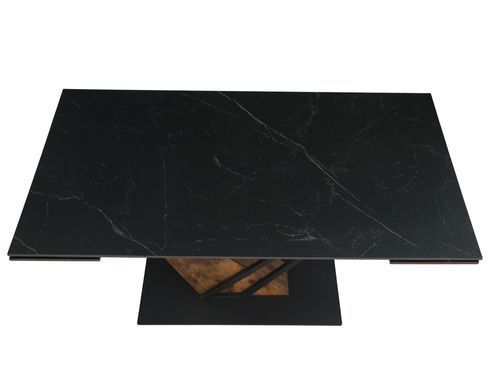 Стол INTARSIO FERNANDO CERAMIC 160(220)*90 черный мат/старый дуб